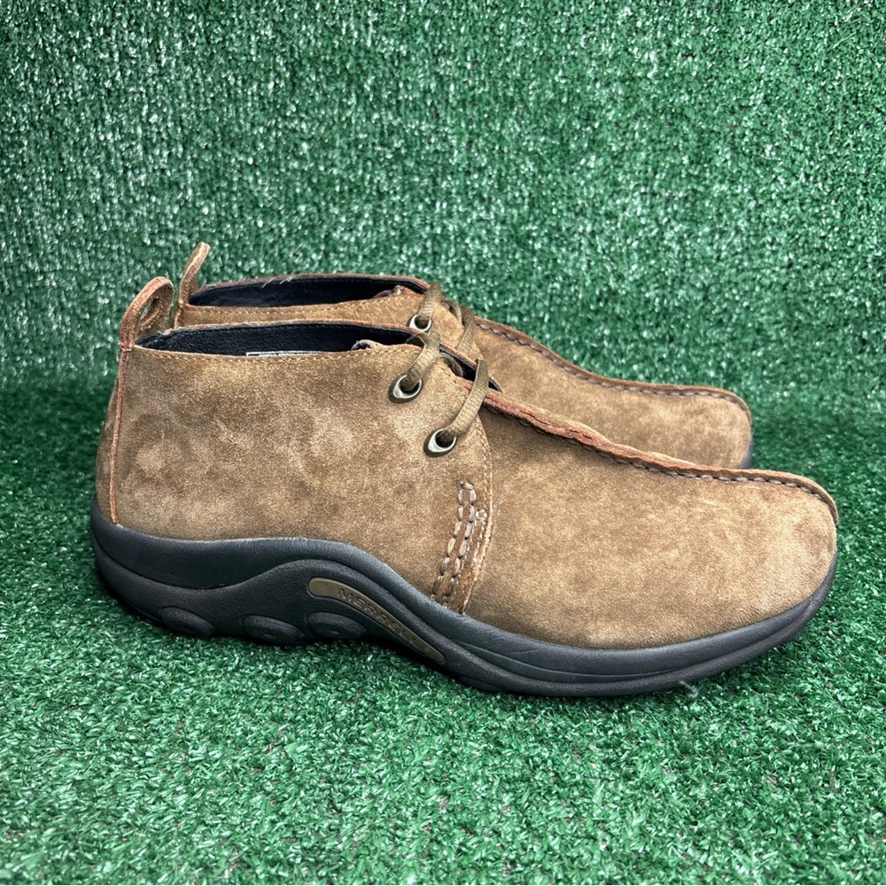 Merrell Jungle Stitch Rootbeer Brown Suede Mens Shoes Size 9.5